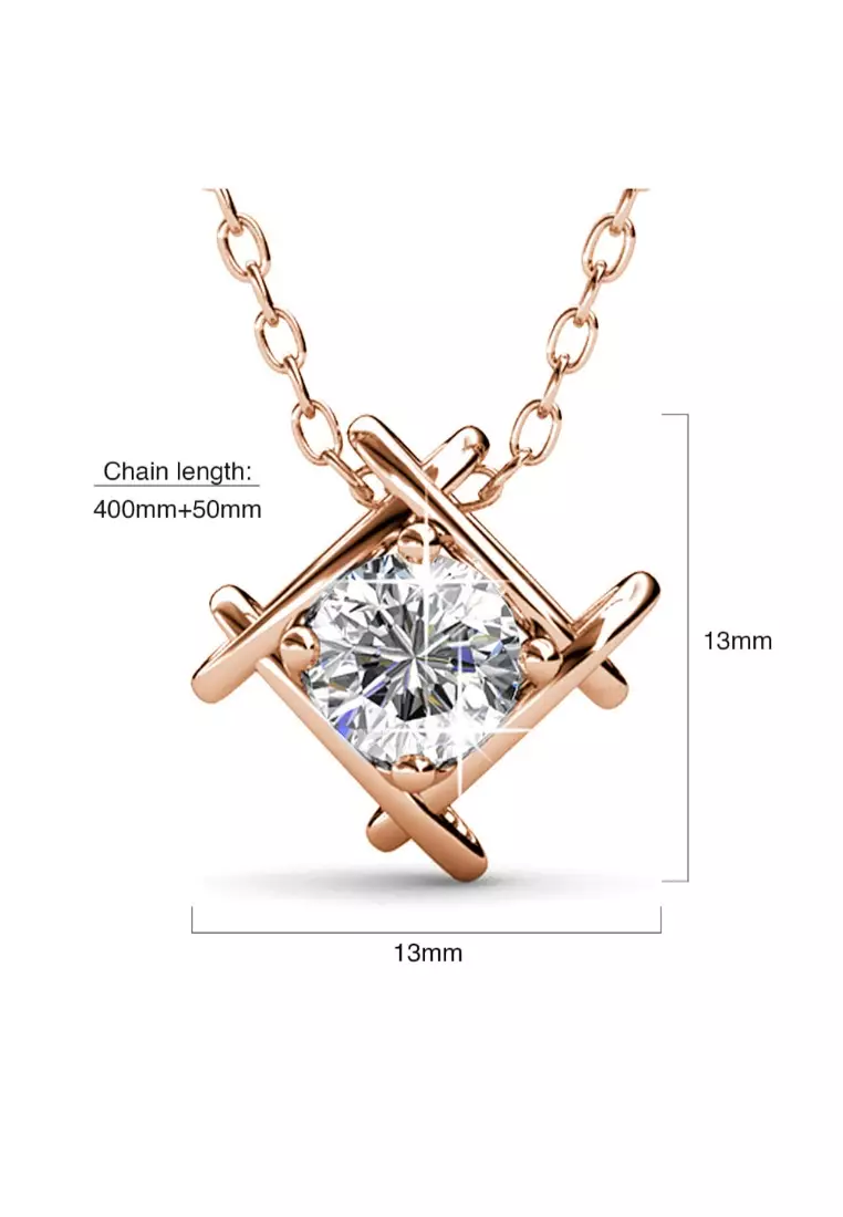 Majestic Beauty Necklace Embellished with SWAROVSKI® crystals-Rose Gold/Clear