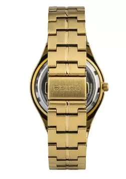 Jam Tangan Pria Seiko 5 Sports SNK352K1 SNK352K1X1 Strap Stainless Steel Gold Color Gold Dial Original Garansi Resmi