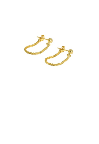 Glamorousky silver 925 Sterling Silver Plated Gold Simple Temperament Geometric Tassel Earrings 8DD7DACDFC1F5AGS_1