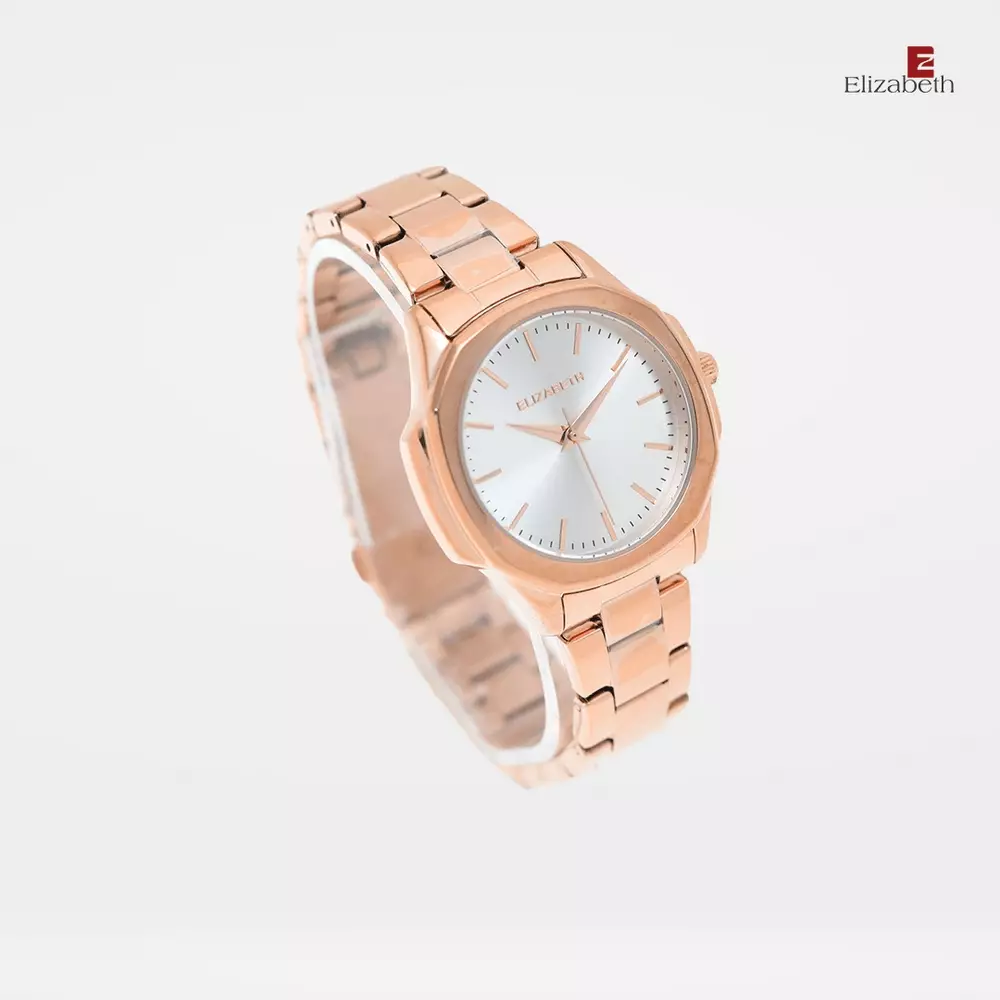 Jam Tangan Wanita - Elizabeth | Chain Strap 2201-0944 | Rose-Silver