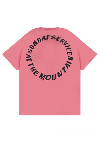 HAPPY FRIDAYS pink Oversize Printed Short T-shirt RS0008 CE8A9AA715E61FGS_1