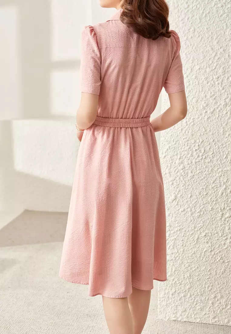 Fashion Solid Color Slim Dress (With Belt)