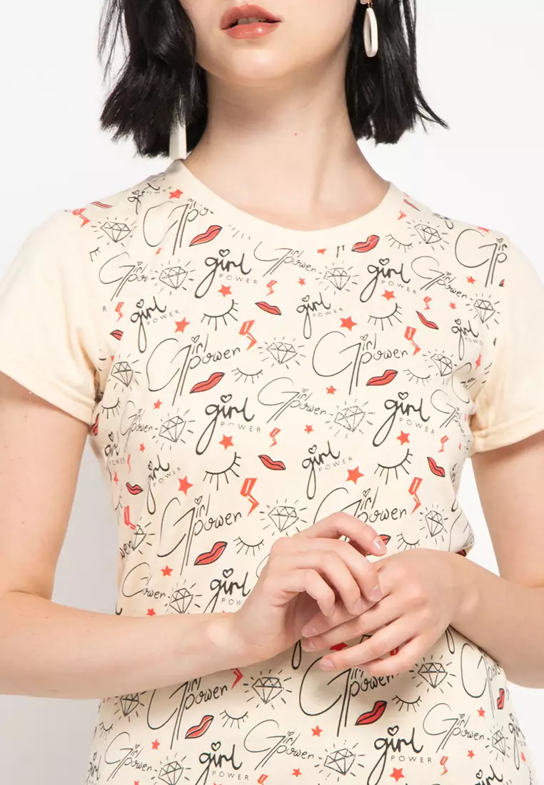 Tshirt Kaos Atasan Lengan Pendek Print Girl Power