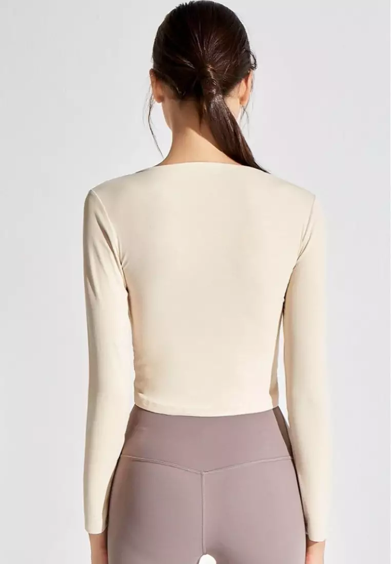 Flow Top – Women's 2-Tone Long Sleeve Crop Top for Gym & Activewear