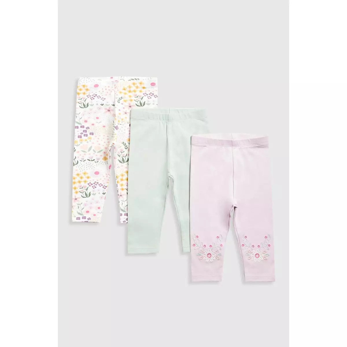 Mothercare Nature Leggings - 3 Pack - Celana Panjang Bayi Perempuan (Ungu)