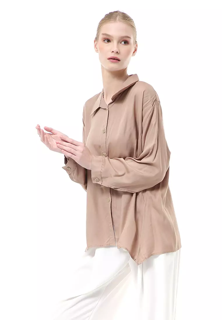 Ayudia Shirt Long Sleeve Atasan Wanita Premium Quality - Coksu