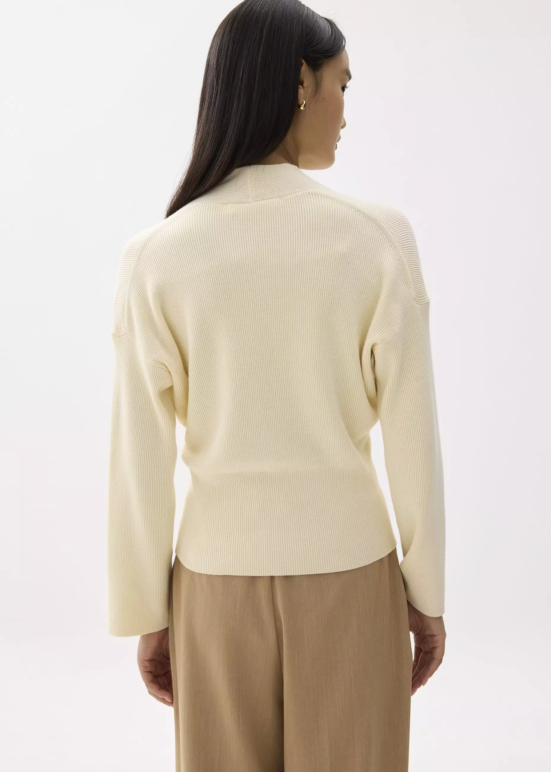 Atasan Wanita - Emiko Relaxed Knit V-neck Wrap Top