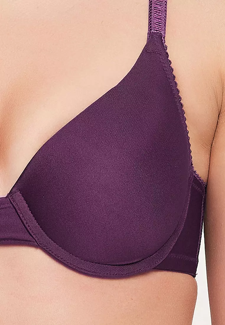 Clovia Level 1 Push-Up Padded Underwired Demi Cup T-shirt Bra in Purple
