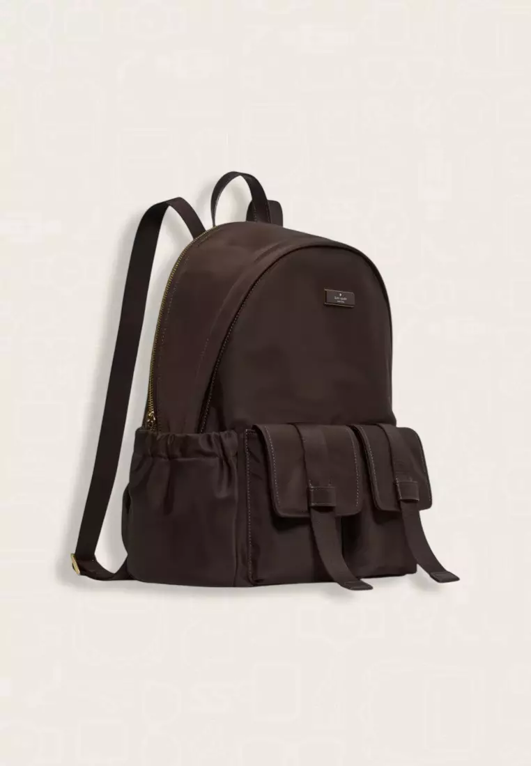 Kate Spade Carter Ksnyl Cargo Large Backpack Hot Fudge
