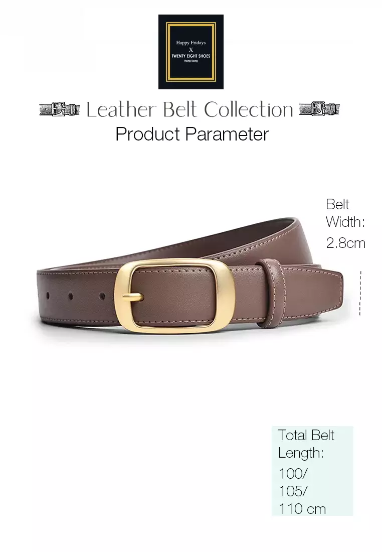 Metal Pin Gold Color Buckle Leather Belt JW CY-158