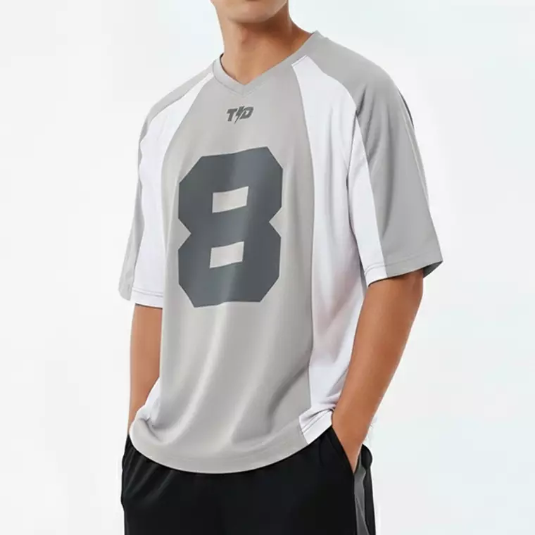 TDACTIVE kaos Jersey oversize drifit olahraga silver putih 8 FLEXFIT MSB41