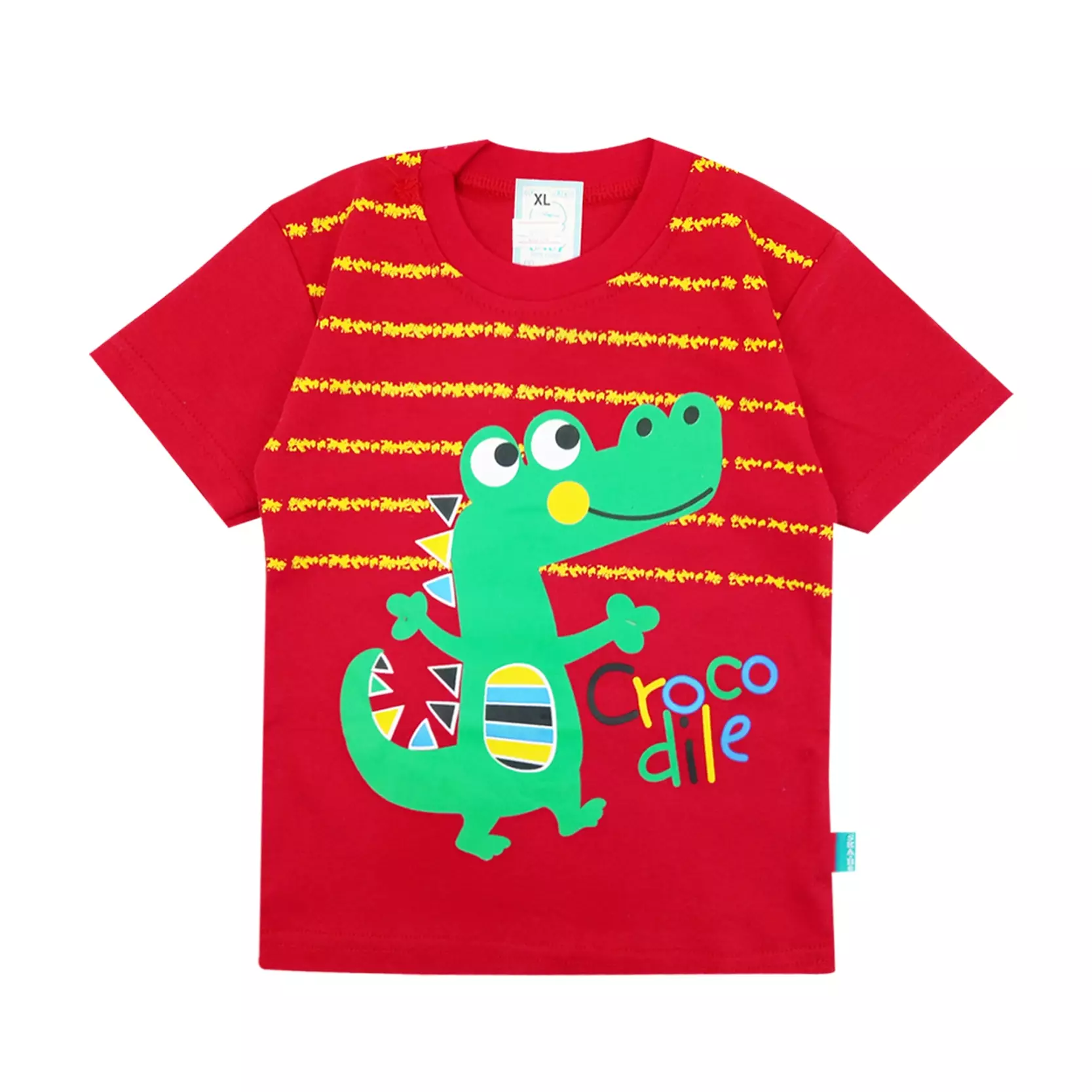 Wakakids Baju Bayi Anak Laki Laki Lengan Pendek Usia 12 Bulan Hingga 18 Bulan Setelan Celana Jeans Motif Crocodile 3320 Merah