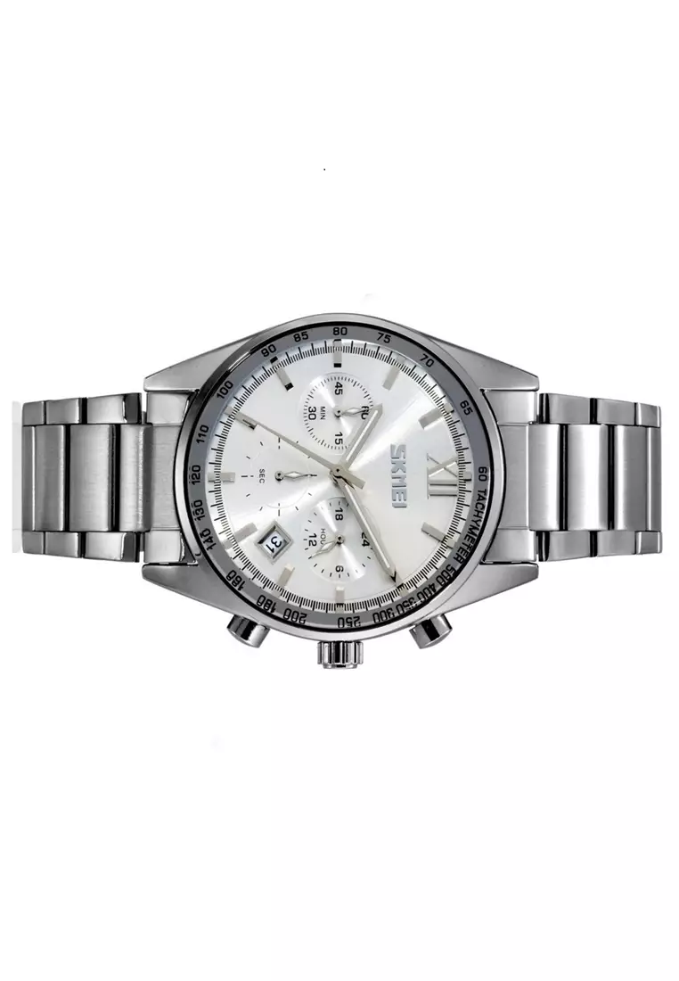 Jam Tangan Analog Pria Casual Waterproof Stainless Steel Strap LL77 ORIGINAL