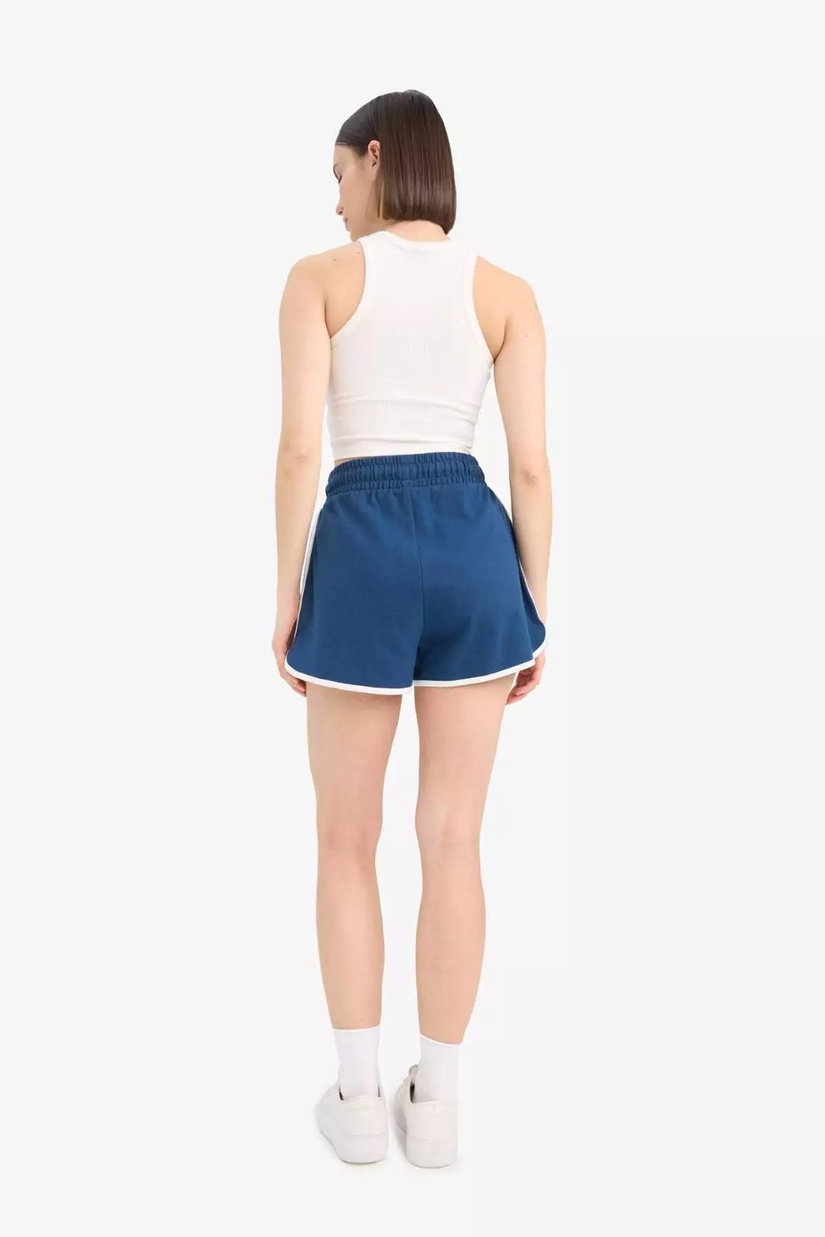 Cool Flexible Waisted Lace up Pocket Thick Fabric Shorts A6224Ax25Sm