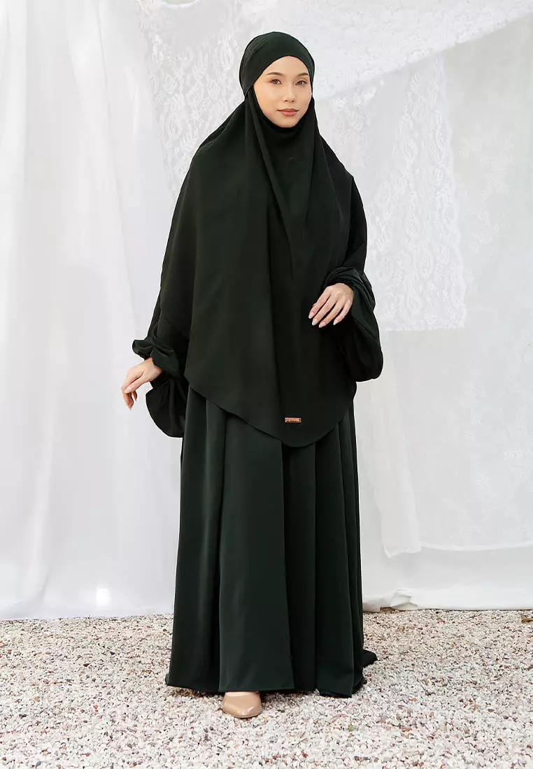 Mida Abaya Khimar Set Emerald (Lozy x Hamidah)