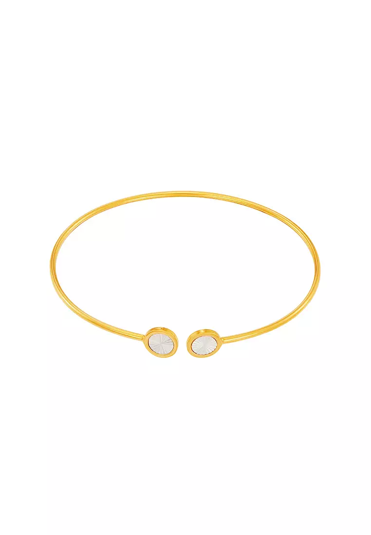 HABIB 925 Silver Bangle CJ-8-SCH6 DC-ST-W(A)