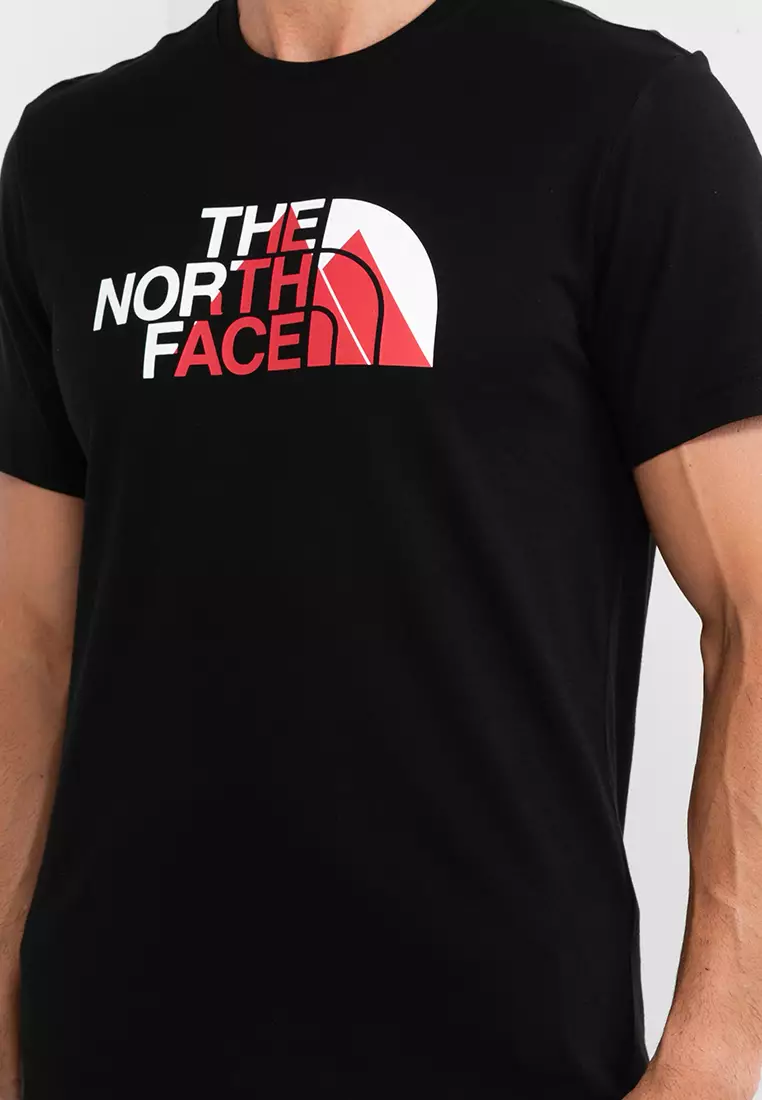 Red north face t shirt shop