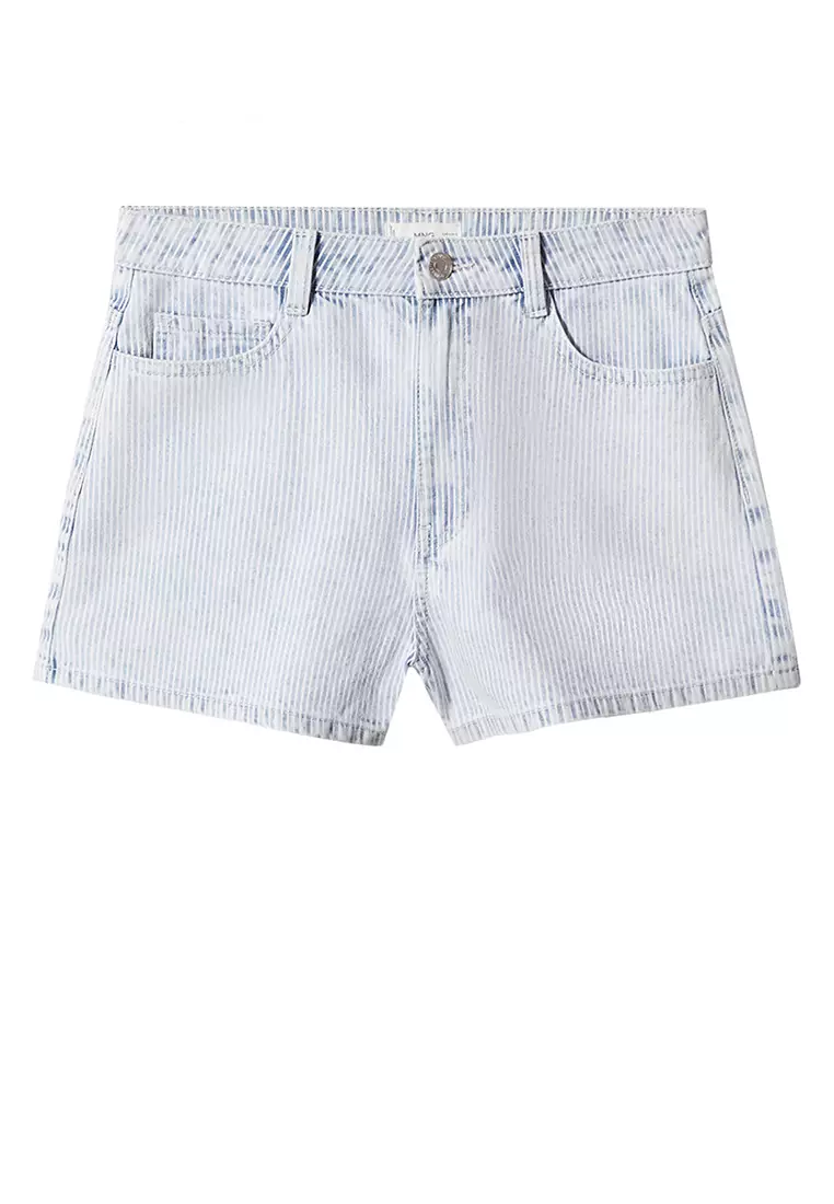 White pinstripe shorts sale