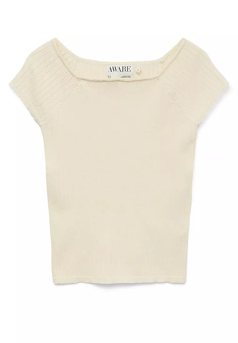 Short Sleeves Wide Neck Top