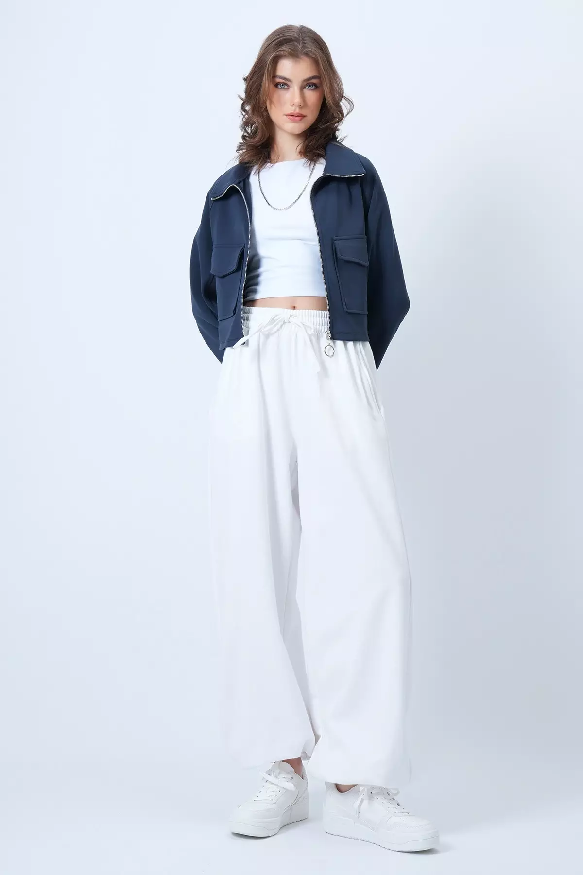 White Oversize Jogger Sweatpants Alc-X14610