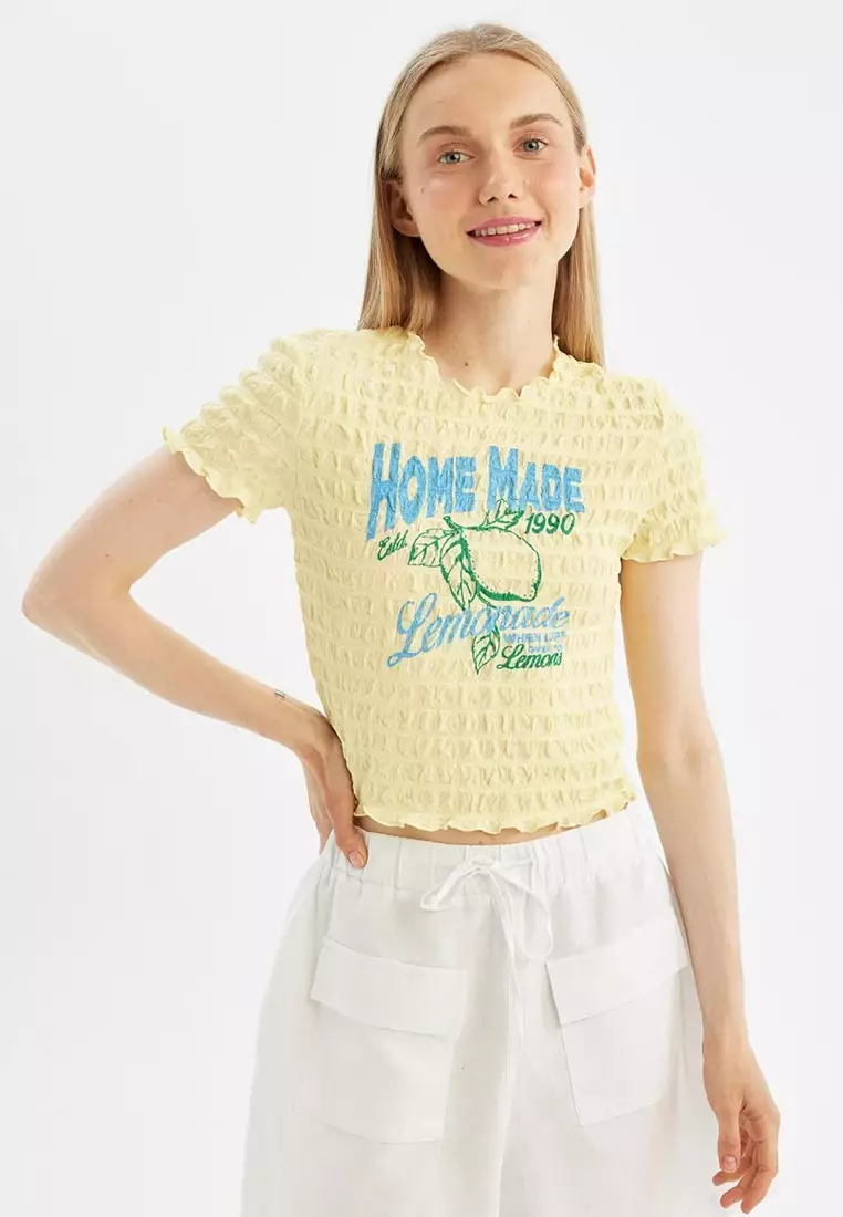 Graphic Smocked T-Shirt