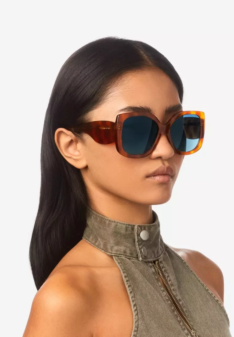 Fervor - Sand Havana Blue Sunglasses for Men and Women, Unisex. Official Product Designed in Spain