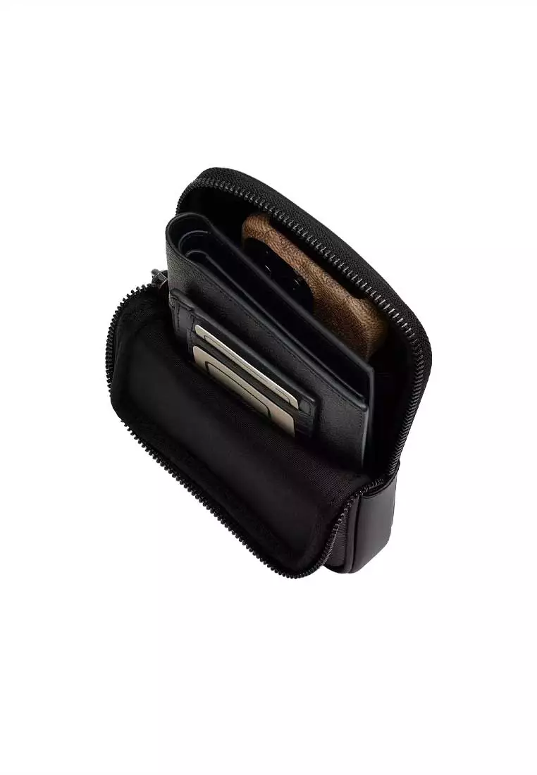 Aden Crossbody Bag In Signature Canvas Charcoal/Black CW364