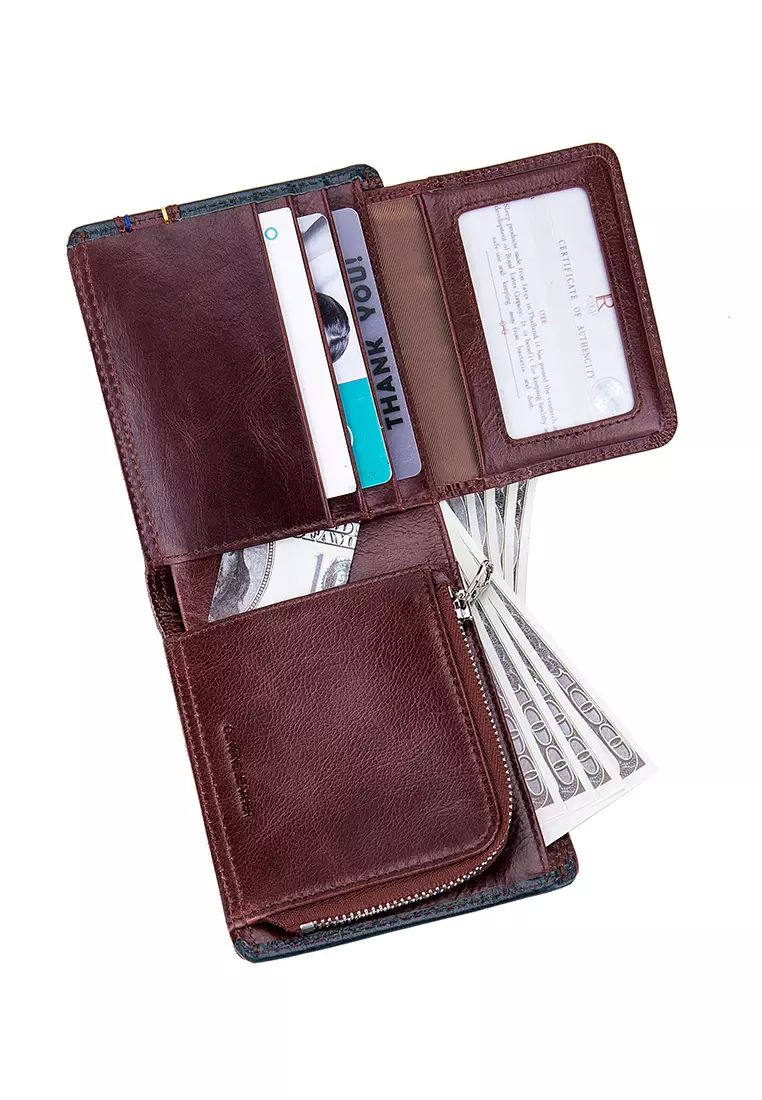 Buy ENZODESIGN Top Grain Leather Sporty Wallet With Zip Coin