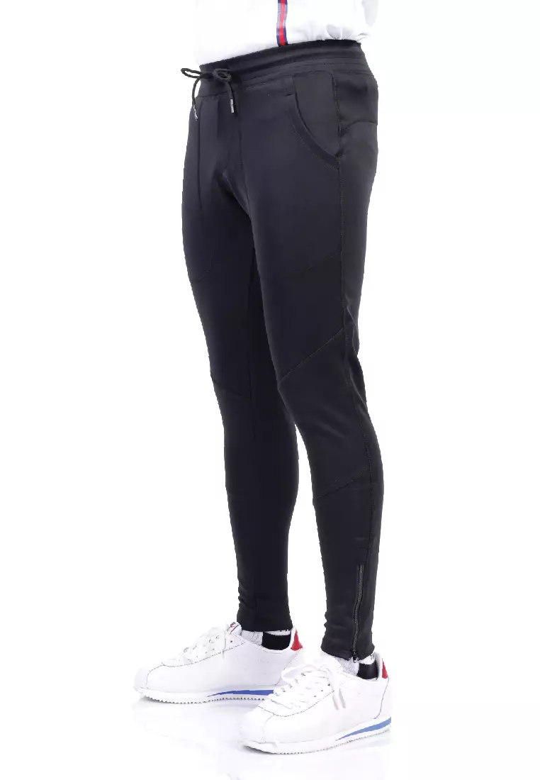 Tiento Celana Jogger Training Olahraga Lari Fitness Gym Hitam Joger Trening Track Pants Sporty New Generation Scuba Black