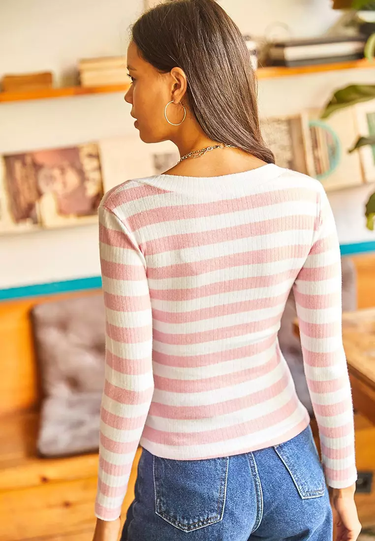 Square Neck Striped Top