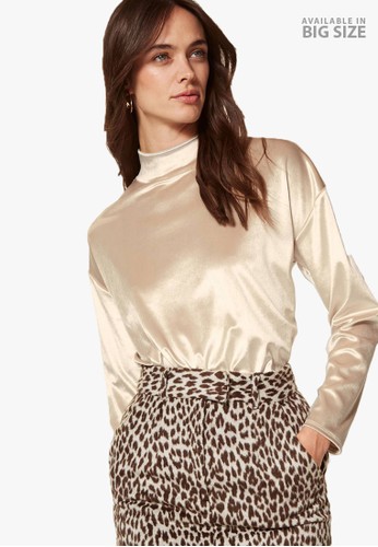 Jual Marks Spencer Velvet Funnel Neck Long Sleeve Top Original