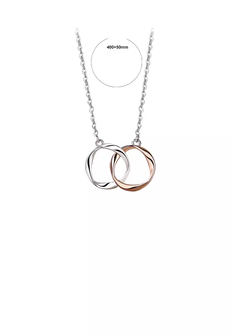 Double ring pendant discount necklace