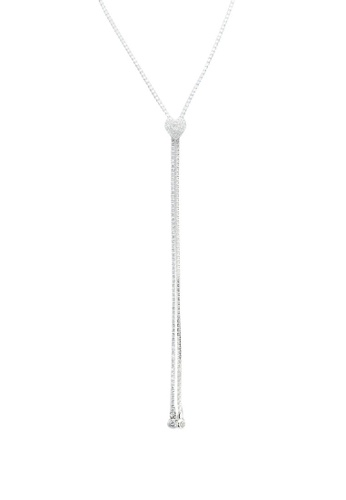 SO SEOUL silver Sequoia Heart Diamante Diamond Simulant Adjustable Necklace 8D14CAC1027CFCGS_1