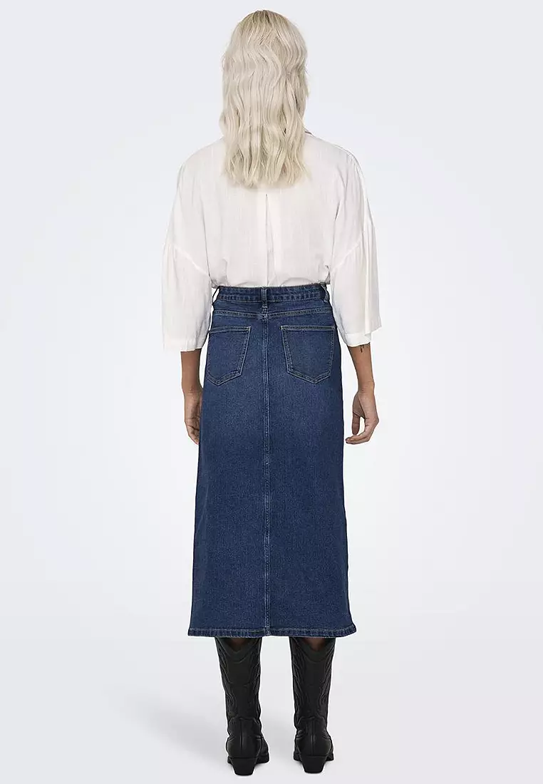 Franka High Waist Button Denim Skirt