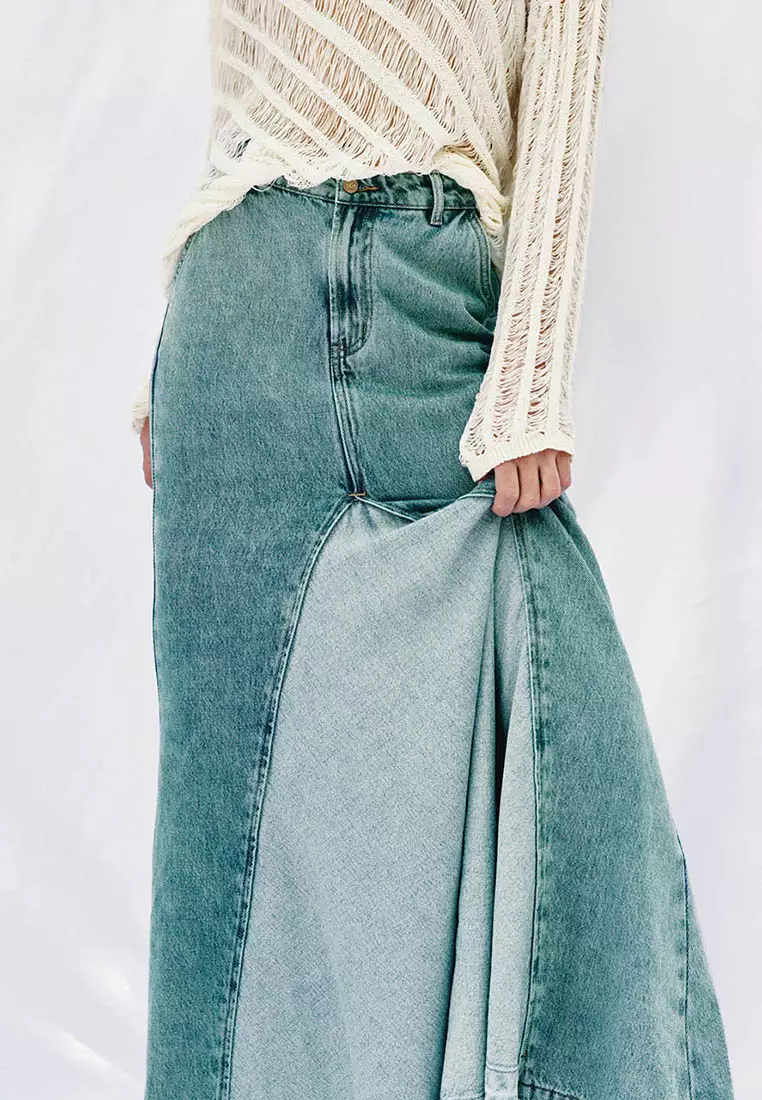 长鱼尾半裙牛仔半裙