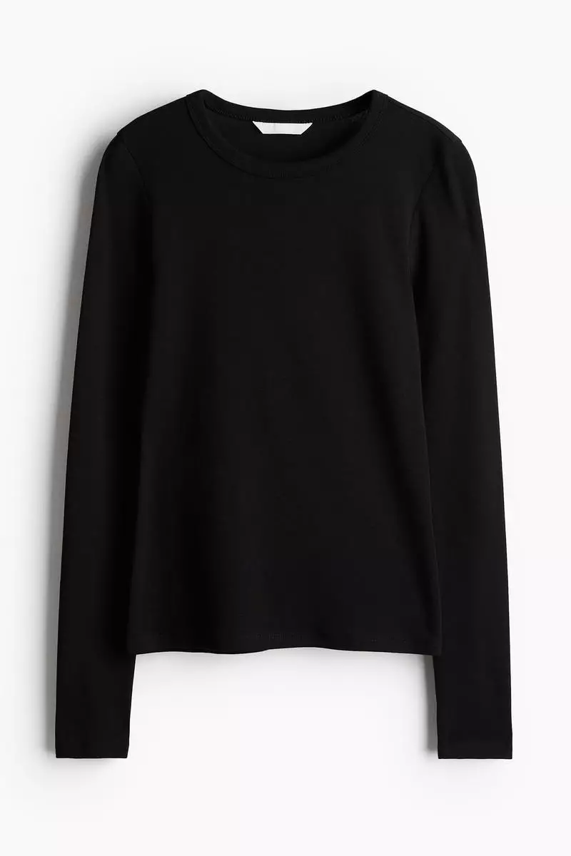 Long-sleeved jersey top