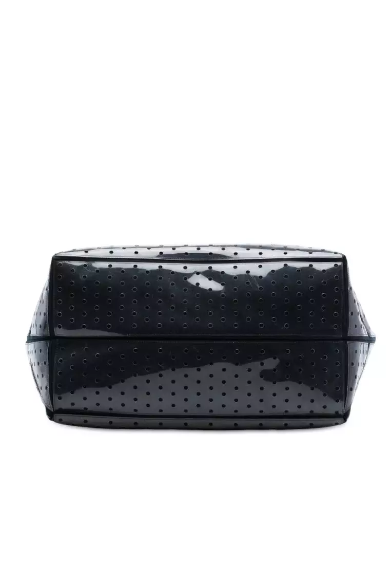 Pre-Loved Chanel Cc Quilted Cotton And Pvc Punching Tote