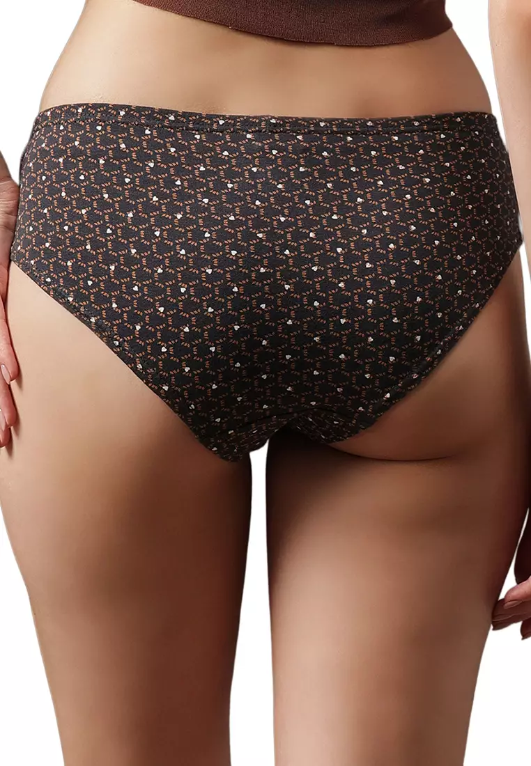 Clovia Pack of 3 Mid Waist Printed Hipster Panties with Inner Elastic - 100% Cotton