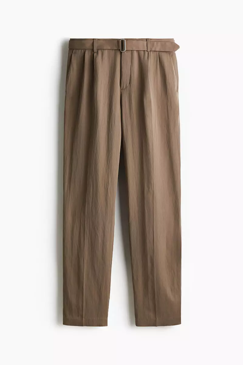 Regular Fit Belted twill trousers