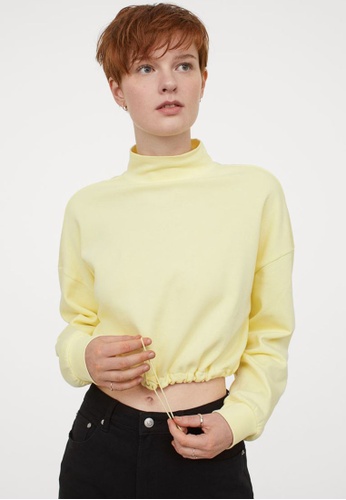 H&M yellow Drawstring Sweatshirt 72E3CAA1E38FCCGS_1