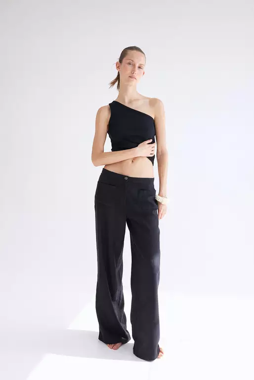 Ribbed one-shoulder top