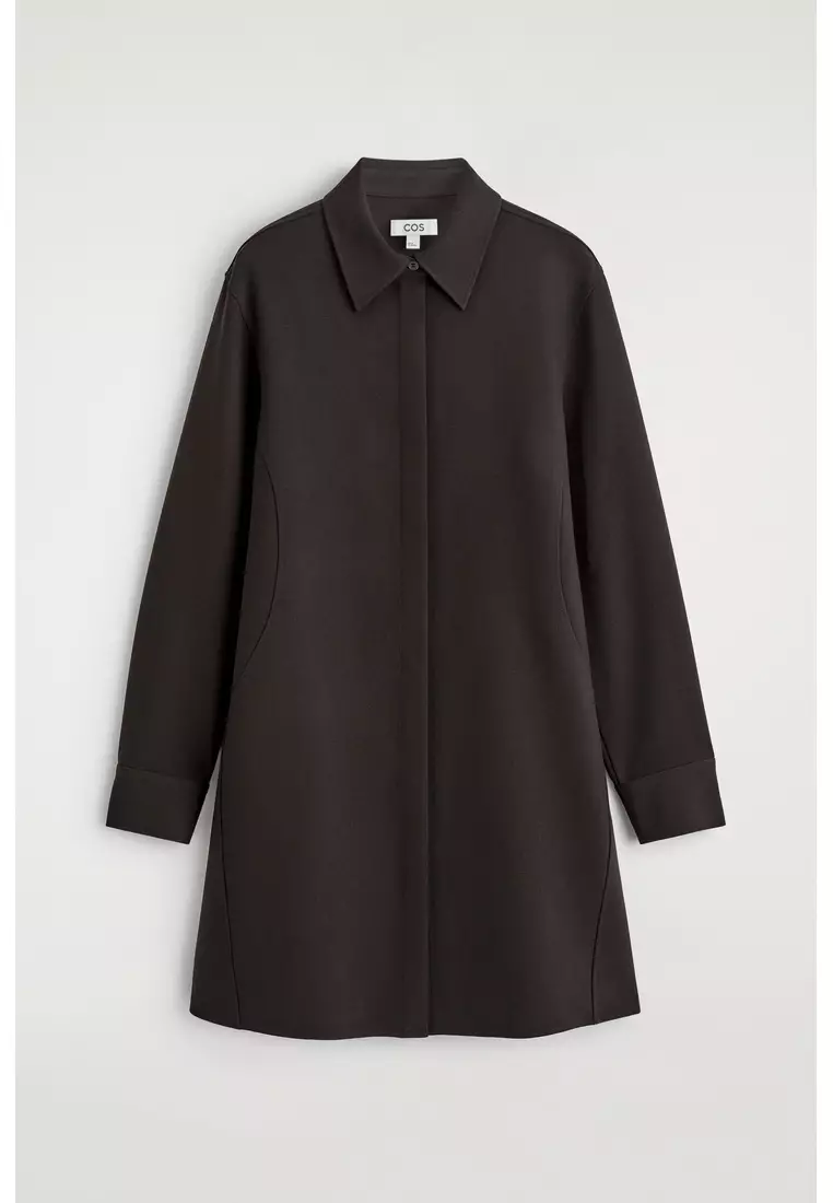 LONG-SLEEVED MINI SHIRT DRESS