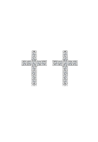 Rouse silver S925 Luxury Cross Stud Earrings C0D88ACB301CA3GS_1