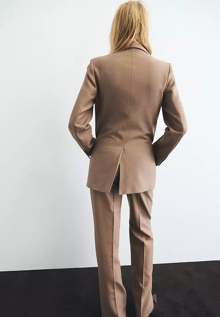 Straight Wool-Blend Suit Trousers