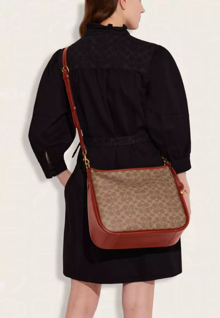 Coach Cary Shoulder Bag In Signature Canvas Tan Rust