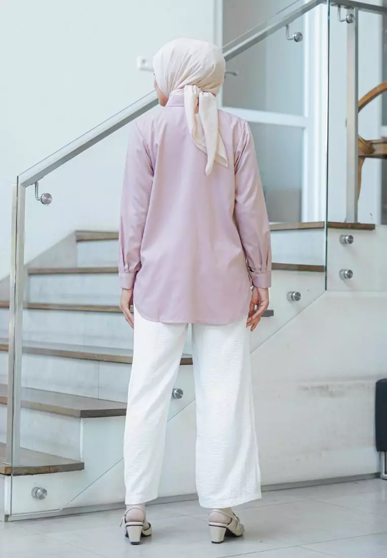 Azzura Embroidery Blouse Dusty Pink