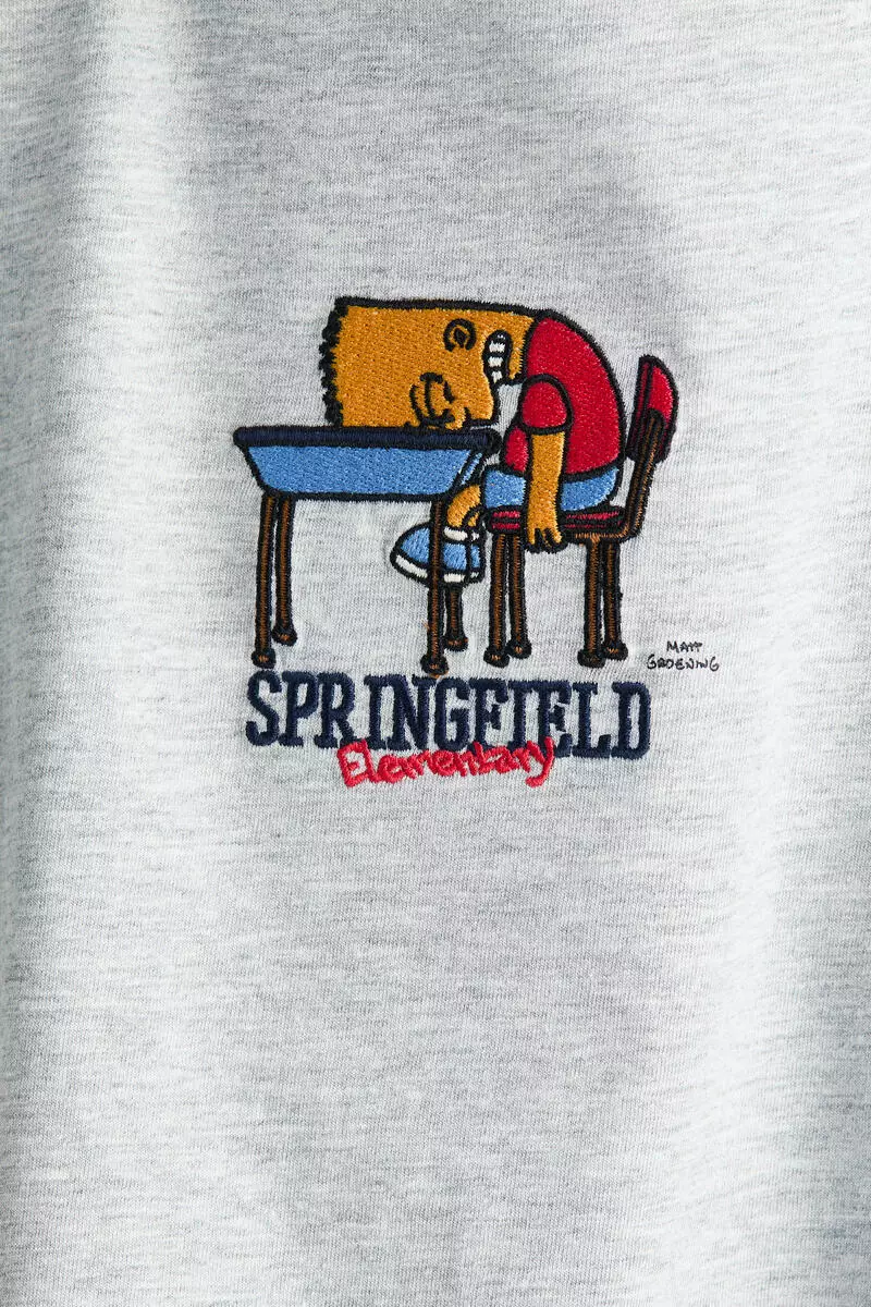 Print-motif cotton T-shirt