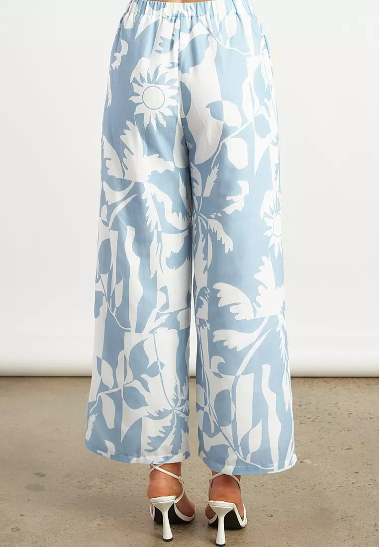 Tropical Icon Print Top and Pants Set