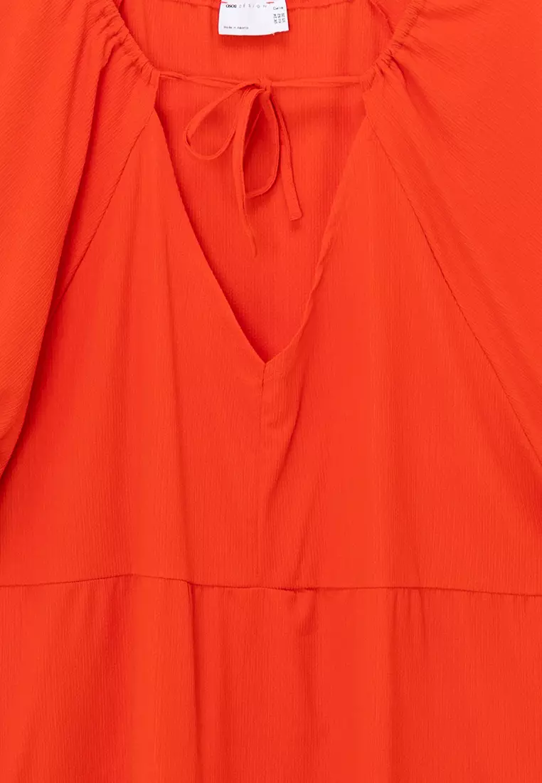 Curve Short Sleeve Tiered Smock Mini Dress