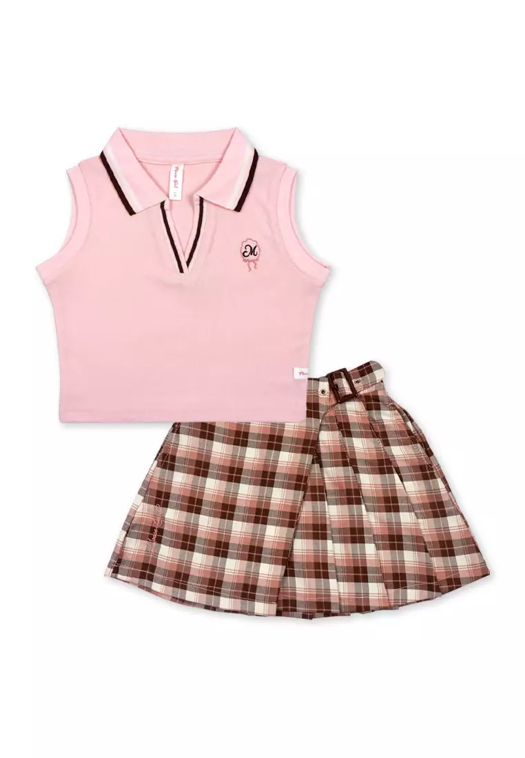 Girls Blouse with Skirt Set